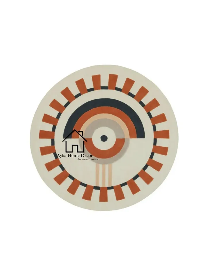 Round Shape Colourful rug Handmade Area Rug Hand Tuft Rugs Modern Rugs for Living Room Rugs Bedroom rug Designer Area Rug