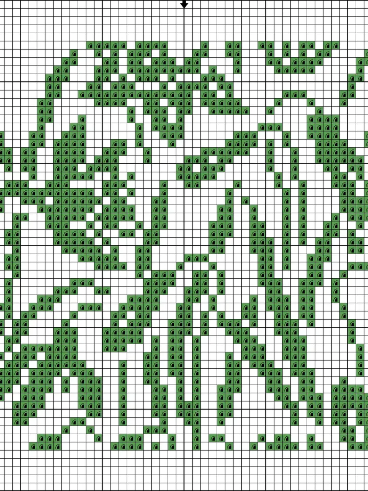 Easter cross stitch pattern PDF, egg green flower crocus narcissus