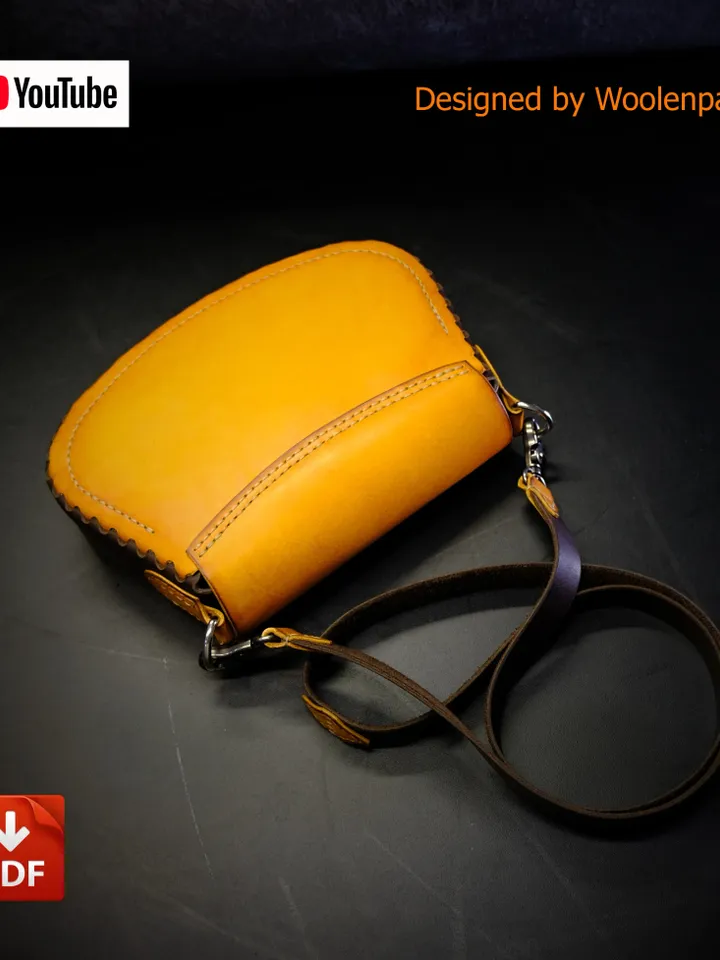 Lady's bag, handbag - NS5 Half-stitchless leather pattern by Woolenpaw