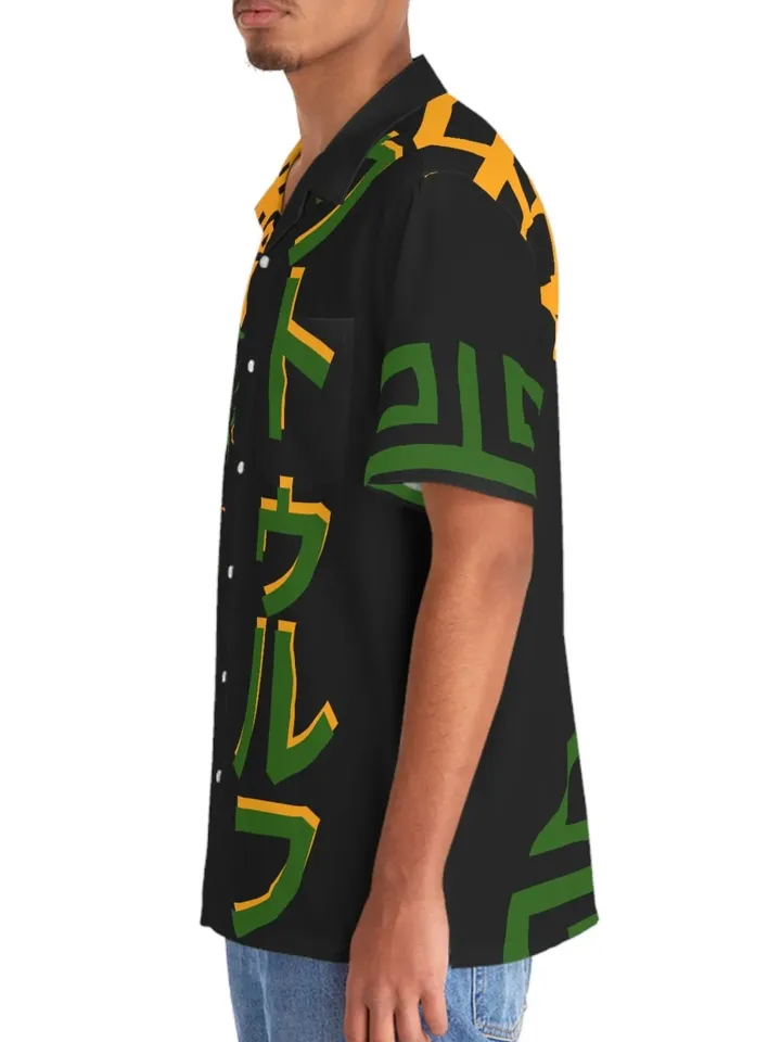 Cthulhu Kaiju Hawaiian Shirt | Dungeons and Dragons Fantasy All-Over-Print Shirt, Button Up Cthulhu Mythos Top, Kaiju Monster Bowling Shirt