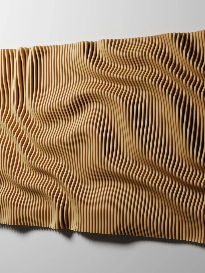 Parametric Wooden Wall Decor, wavy pattern, CNC files for cutting, PP2