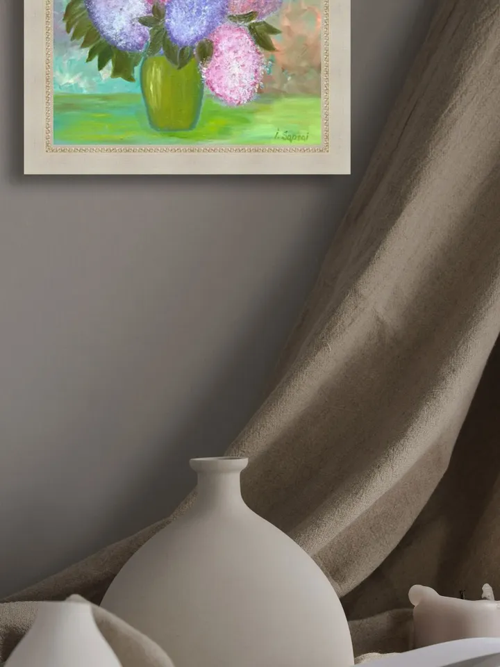 Purple lilac flowers oil painting Lilac colour flowers Wall art Modern contemporary artwork