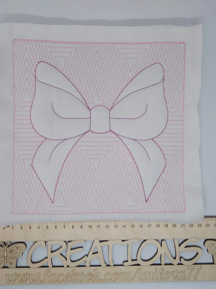 Quilt block embroidery designs Bow embroidery file