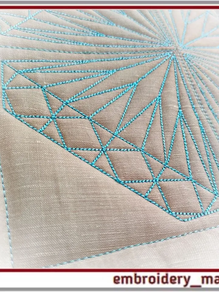 16 Quilt Block Diamond Machine Embroidery Designs - 6 Sizes