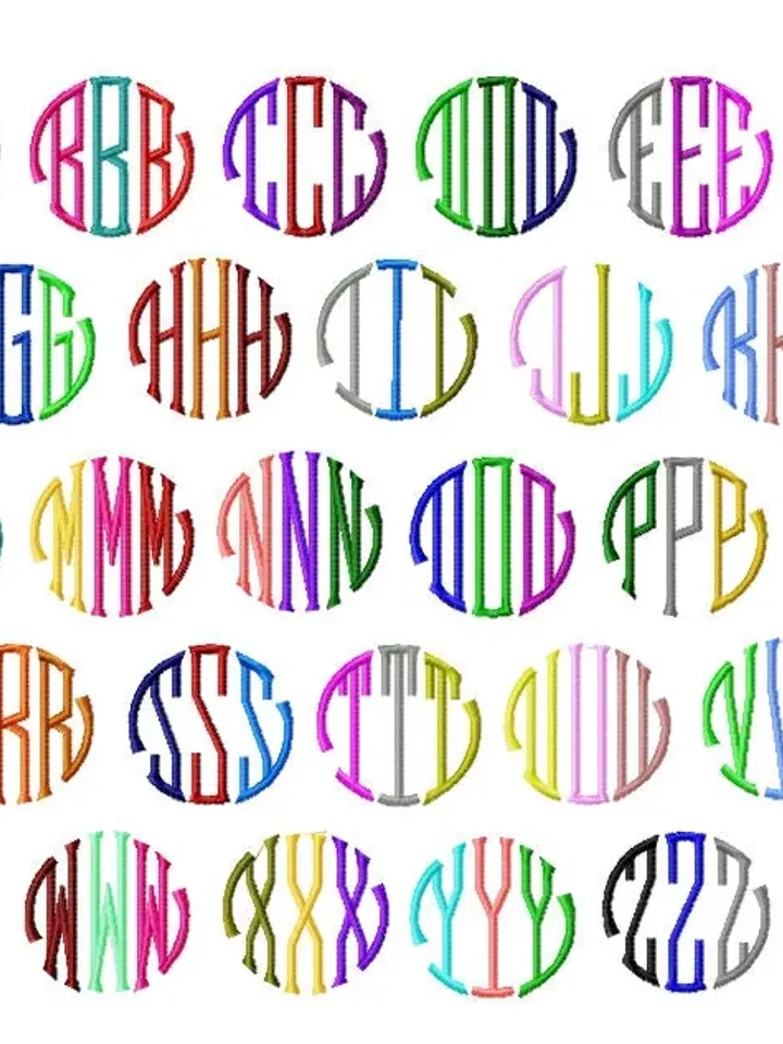 Circle monogram embroidery font 4x4 embroidery files letters Monogram embroidery fonts bundle Program for embroidery machine Alphabet pes