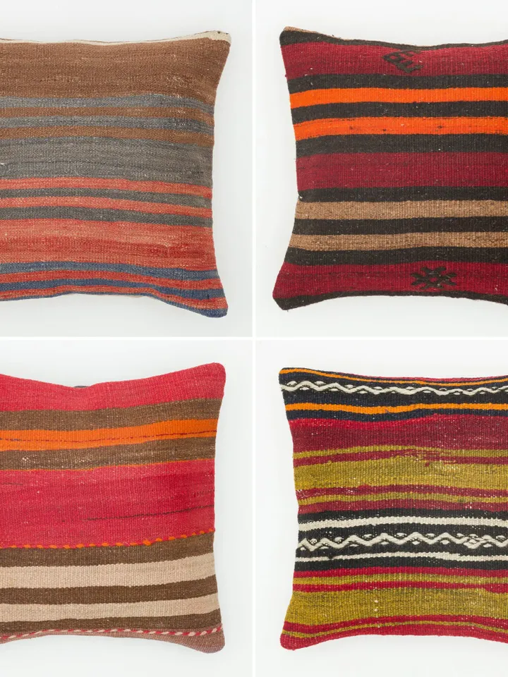 Rug Design Cushion Covers, Turkish Rugs Cushion Cover Ethnic, Home Decor Farmhouse Style Geometric