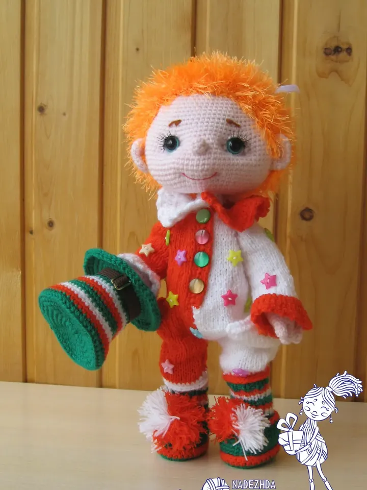 TUTORIAL Kind Ginger Clown crochet and knitting pattern*