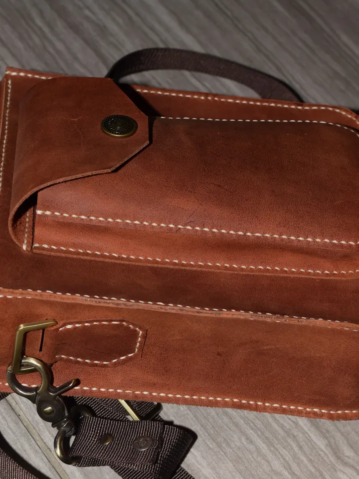 Leather Bag/Shoulder Bag/ Handmade/Crazy Horse/Men's Bag