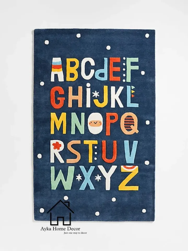 Ayka kido Woolen Area Rug For Hall Kitchen Living Room Bed Room Dining Room Kids Room Carpet / Alphabets Rugs / Kids Hall Rugs / Christmas
