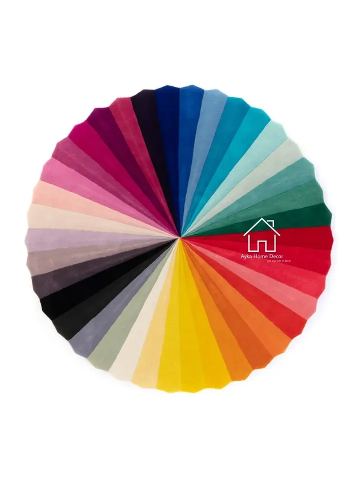 Multi Ribo Round Shape Colourful rug Handmade Area Rug Hand Tuft Rugs Modern Rugs for Living Room Rugs Bedroom rug Designer Area Rug