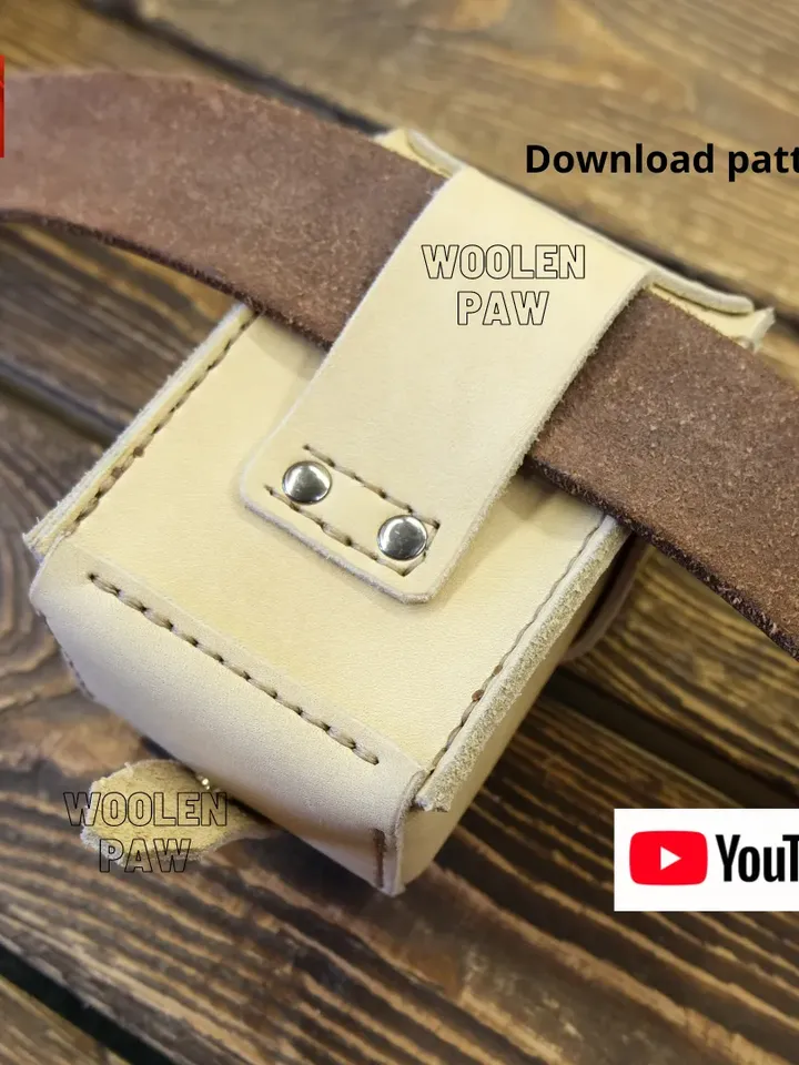 PDF template - army leather ammo pouch. BG8