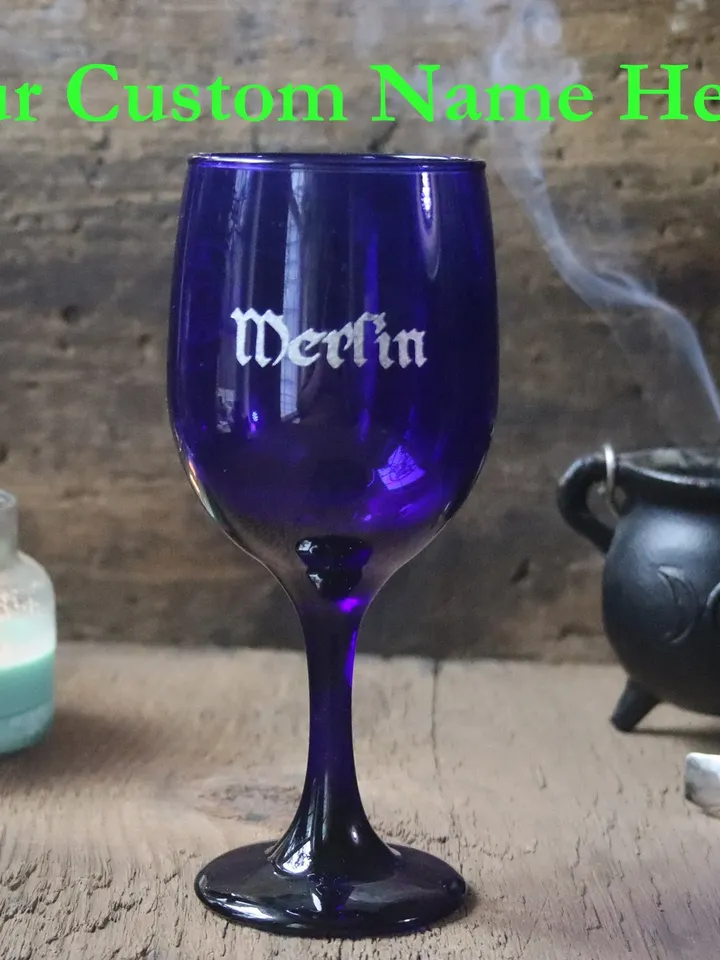 Custom Etched Chalice, Chalice with Your Choice of Words, Style, Font, Witches Run Chalice, Unique Chalice