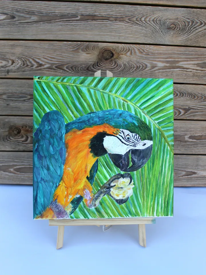 Parrot oil painting on canvas original painting