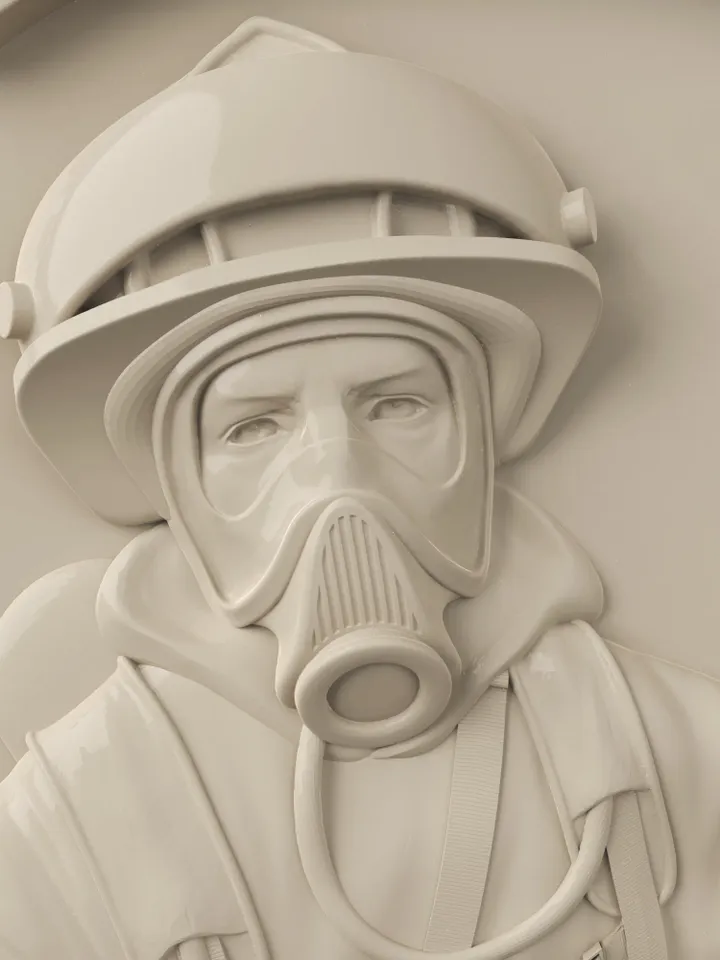 3D Model STL CNC Router file 3dprintable Firefighter Panel