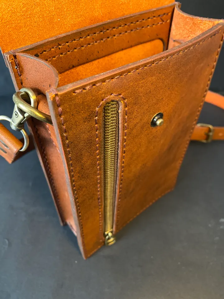 Small leather shoulder bag - leather handbag - handmade