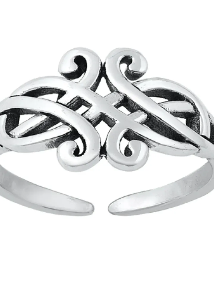 Sterling Silver Celtic Knot Toe Ring, Irish Ring, Celtic knot Toe Ring, Irish Celtic Knot toe Ring, 925 Celtic Ring Jewelry Women Adjustable