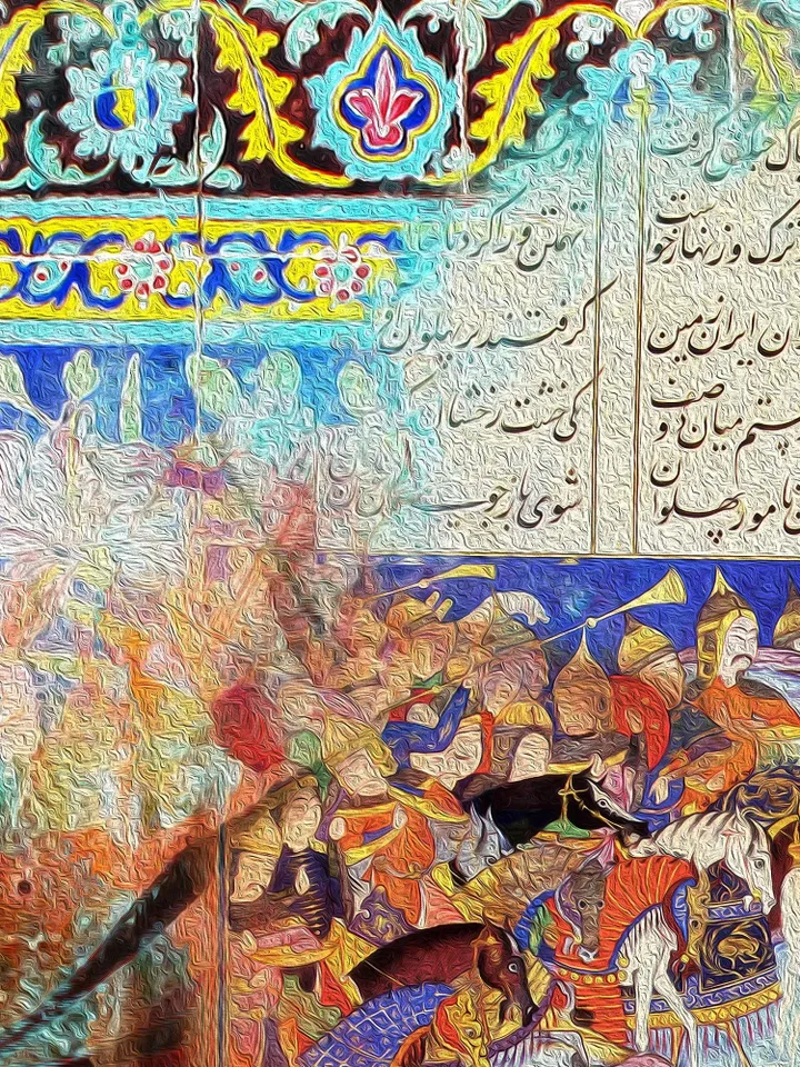 Dance of Colors | Persian Wall Art | Persian Calligraphy Wall Art | Traditional Persian Gift | Persian Art - Shahnameh Fredowsi