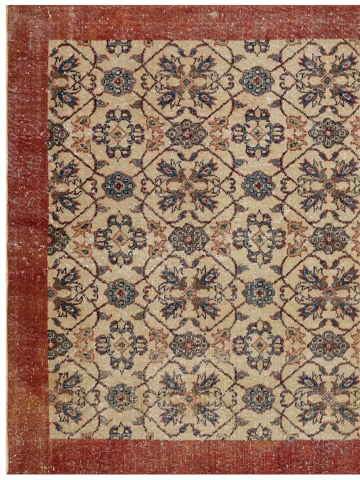 Bohemian Beauty: Hand-Woven Red Turkish Rug for Your Home