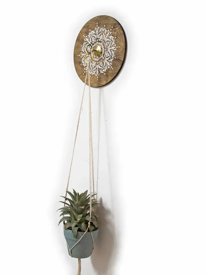 All In One Wall Hook For Hanging Planter Indoor Or Outdoor Wall plant holder Metal And Wood Wall Planter Hook Modern planter hanger