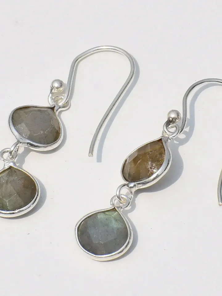 Labradorite Earrings, Natural Labradorite Earring, 925 Silver Earrings, Statement Jewelry, Birthstone Jewelry, Gift For Her, Healing Jewelry