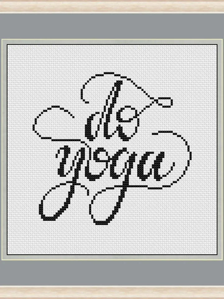 Do Yoga Cross Stitch Pattern PDF, Meditation Embroidery Pattern, Yoga Art Cross Stitch Pattern Modern, easy xstitch