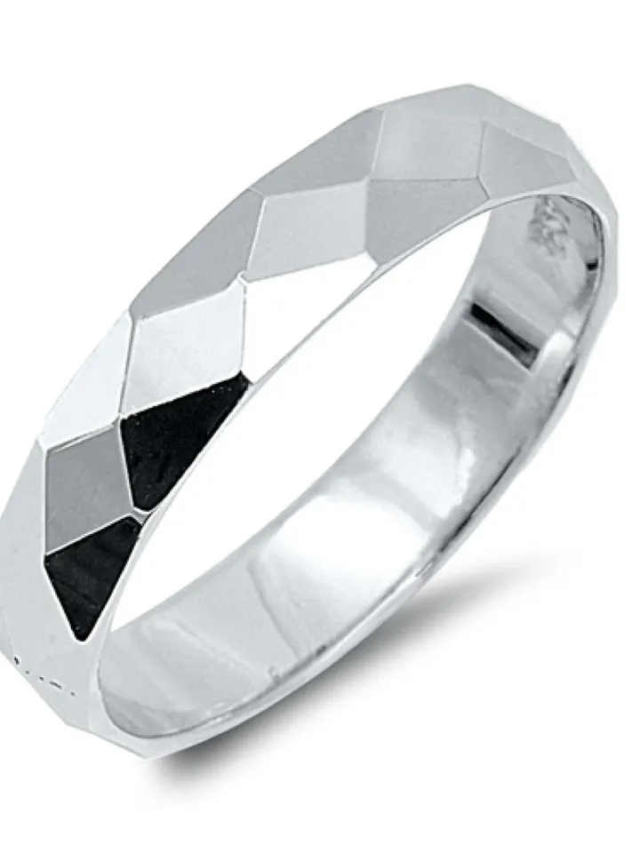 Sterling silver thumb ring, Diamond cut thumb ring, Faceted thumb ring, stacking ring, Thumb Rings for Women #thumbringforwomen #thumbring