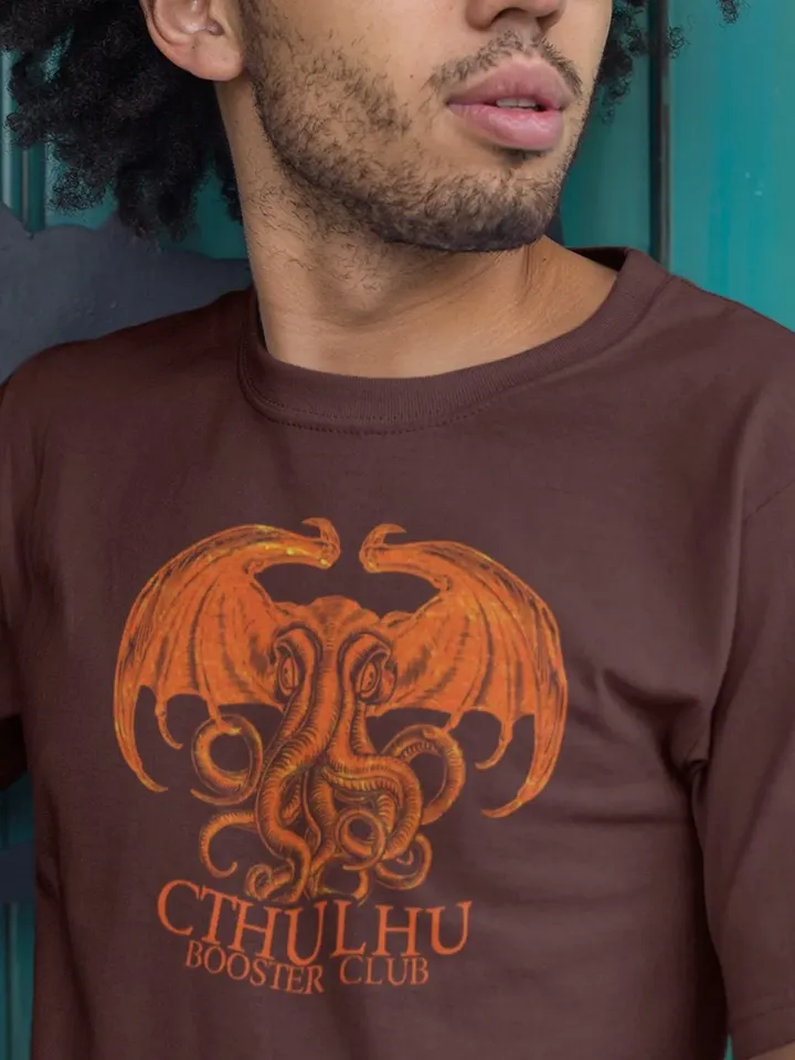 Cthulhu Booster Club T-Shirt | H.P. Lovecraft Unisex Tshirt, Lovecraftian Horror Tentacle Monster, Kraken Tentacle Tee, Occult Fashion Top
