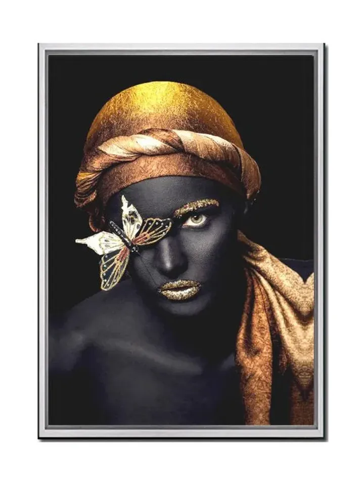African Woman Print on Canvas , Floating Frame Option, Modern Wall Art, Extra Large Canvas Wall Art