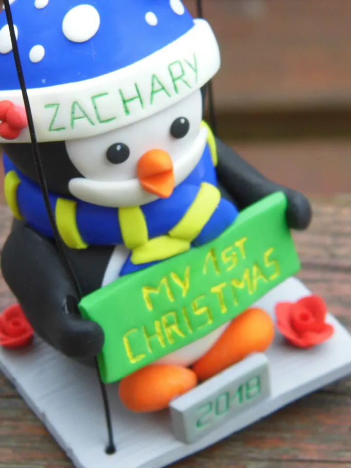 My first Chrismas ornament, Christmas ornament 2022, Christmas penguin ornament, Custom gift for Christmas, Tree decoration, Keepsake gift