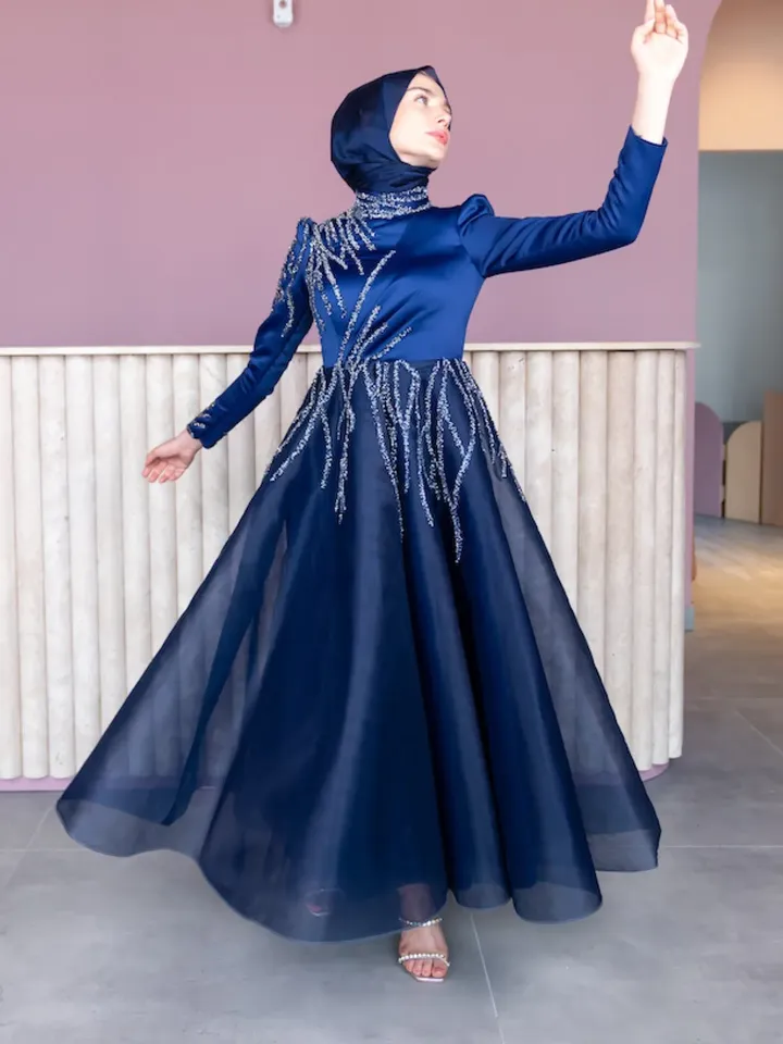 AHUNARE HIJAB - Wedding Dress, Muslim Evening Gown, Nikah, Islamic Wedding, Engagement, Bridesmaid,