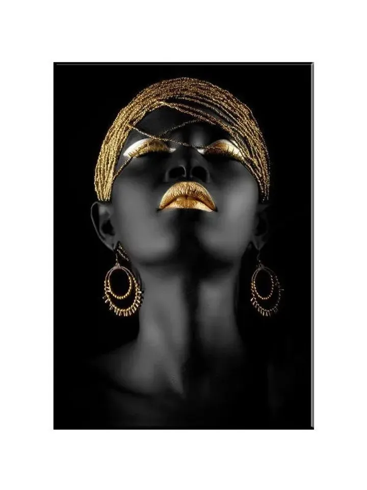 African woman  Print on Canvas , Floating Frame Option, Modern Wall Art, Extra Large Canvas Wall Art