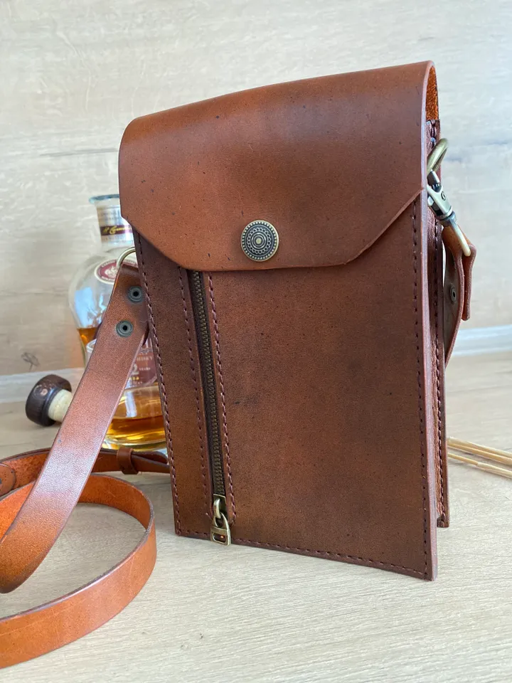 Small leather shoulder bag - leather handbag - handmade