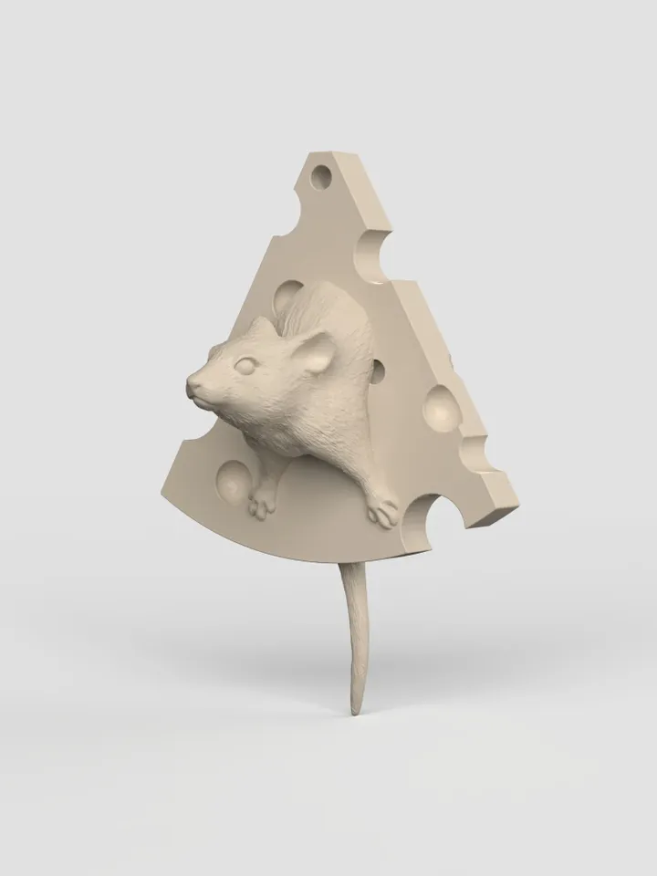 3D Model STL CNC Router file 3dprintable Mouse Pendant