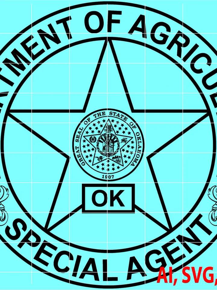 Oklahoma Department of Agriculture Special Agent Badge, Logo, Seal, Custom, Ai, Vector, SVG, DXF, PNG, Digital