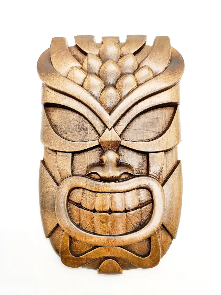 Wooden Tiki Mask, Wood decor, Wall decor, wall panel, Wooden wall panel, Wooden mask, Wooden tiki mask, Hawaiian tiki mask, Carved mask