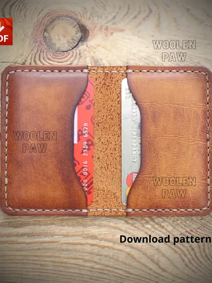 Leather pattern to make a Minimalist wallet. BF12