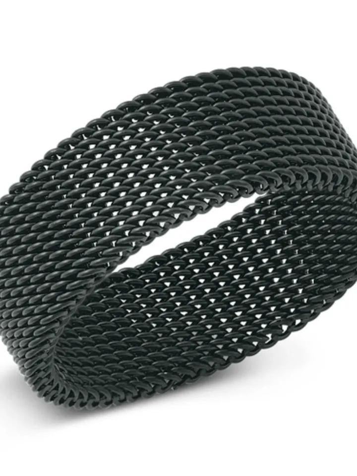 Black Ring · Boyfriend Ring · Thumb Ring · Stainless Steel Black Mesh Ring · Black thumb ring · Black Mesh Ring · Wide Mesh Ring for Men
