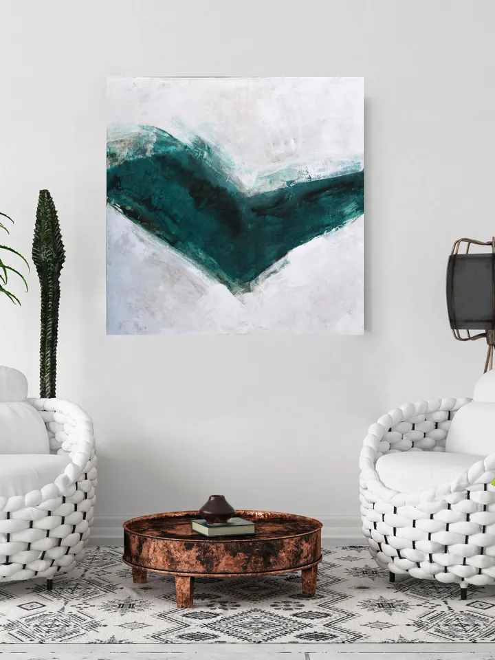 Emerald Green Wall Art, Contemporary Abstract Painting, Abstract Art Canvas Original Green Wall Art, Textured Canvas Art, Stretched Canvas