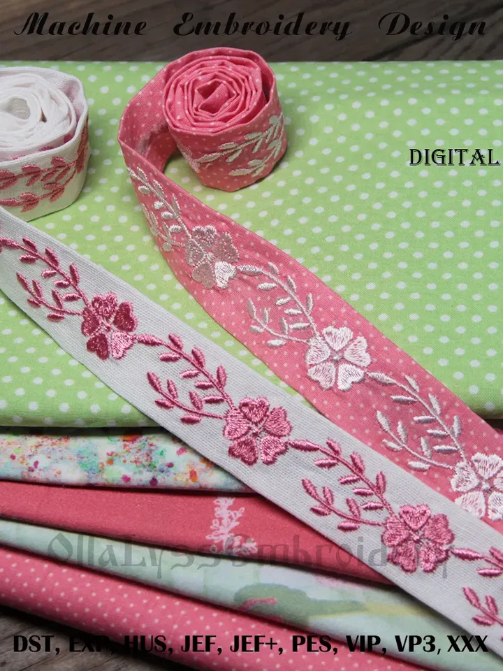 Floral endless border 2 embroidery design