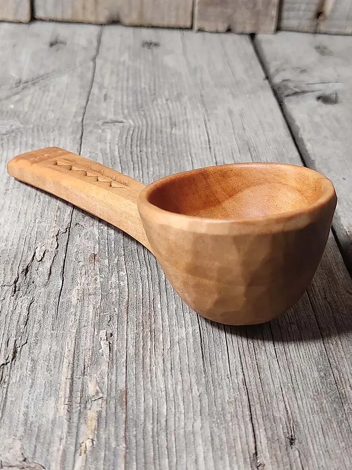 9th anniversary willow wood spoon, Wooden coffee scoop, Tea spoon Small measuring wood spoon, Wooden gift coffee lovers