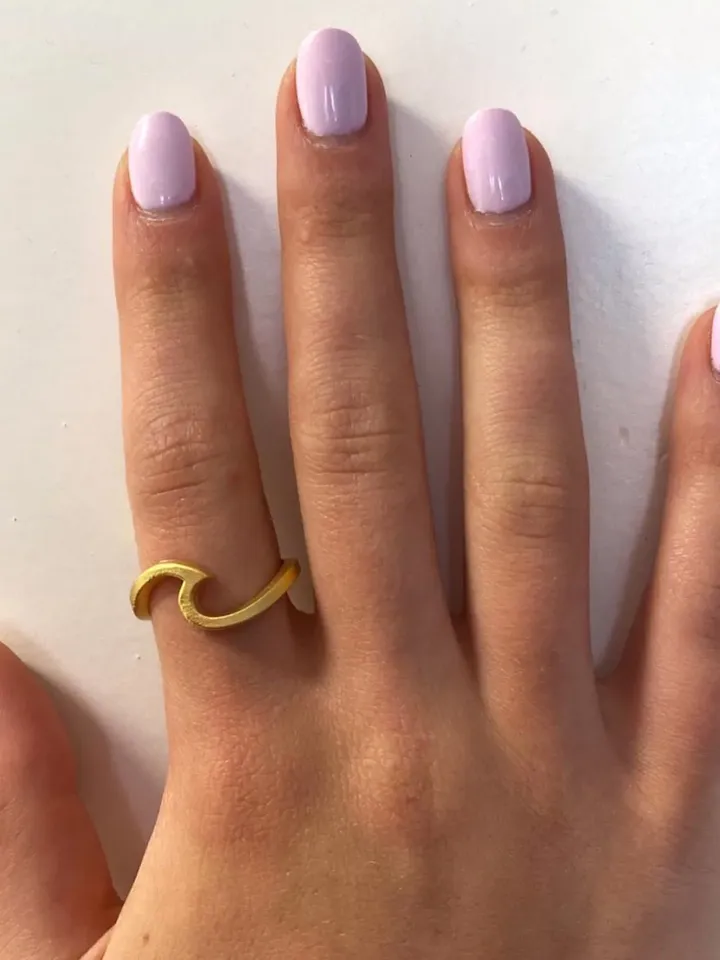 Wave Ring, Sea Wave Shaped Gold Ring, Ocean Wave Ring, Dainty Surfer Ring, Index Middle Finger Ring, Ocean Beach Jewelry, Thumb Ring