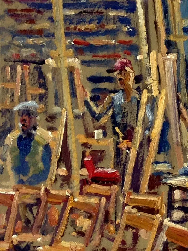 Original Studio Interior Painting - North Light/Art Students League of New York- 8x12 Oil on Panel, Impressionist Fine Art, Signed Original
