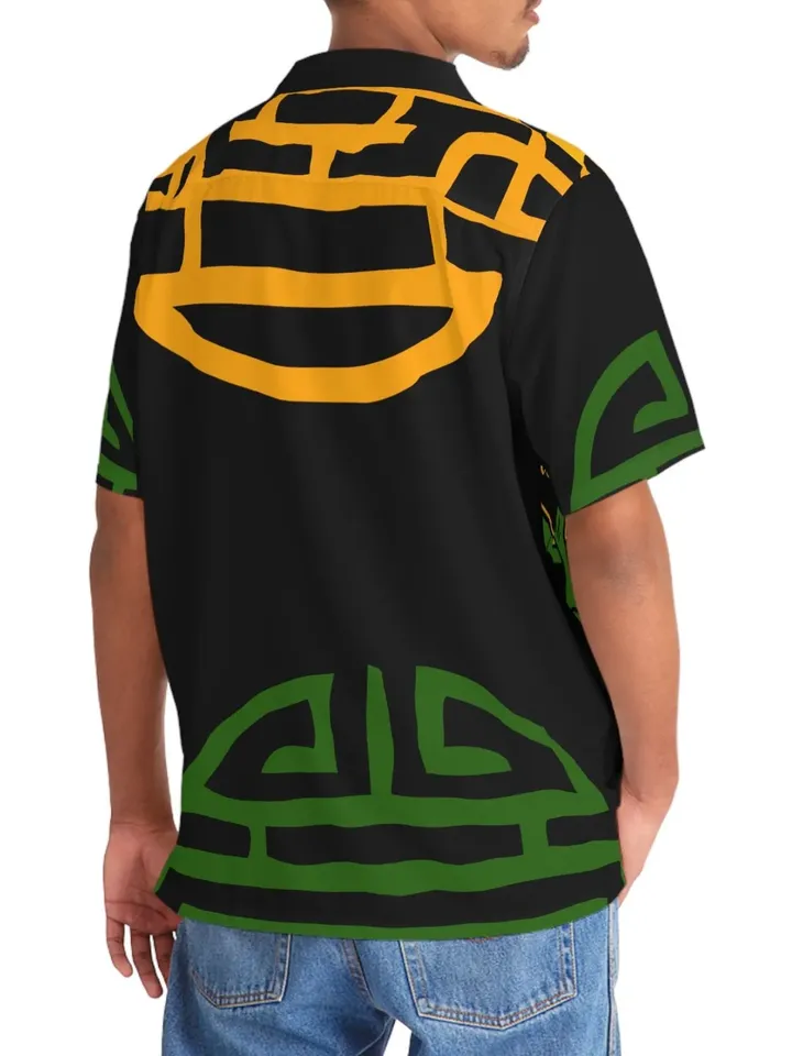 Cthulhu Kaiju Hawaiian Shirt | Dungeons and Dragons Fantasy All-Over-Print Shirt, Button Up Cthulhu Mythos Top, Kaiju Monster Bowling Shirt