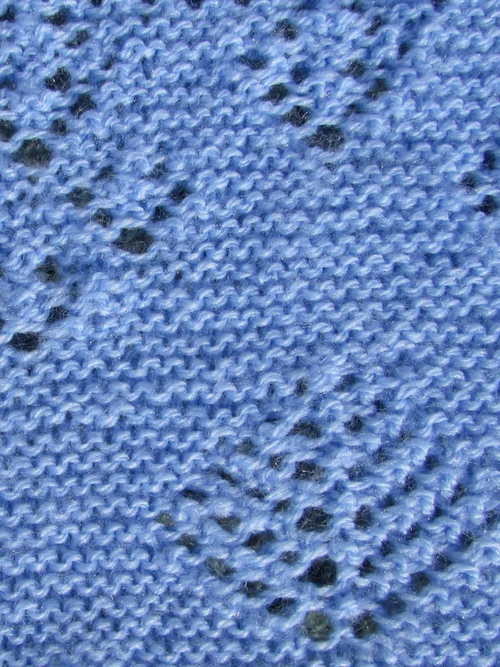 Blue Babies Shawl, Flower Design, Hand Knit, 3ply,  50" square