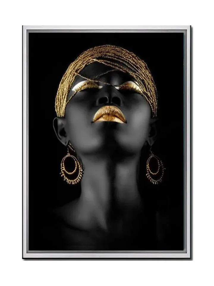 African woman  Print on Canvas , Floating Frame Option, Modern Wall Art, Extra Large Canvas Wall Art