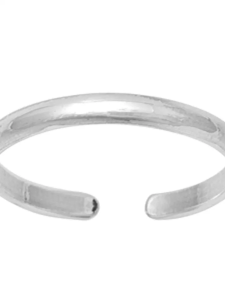 Simple Sterling Silver Toe Ring · 2mm Plain Wedding Band Toe Ring · 925 Plain Wedding Band · Minimalist Adjustable Toe Ring for Women