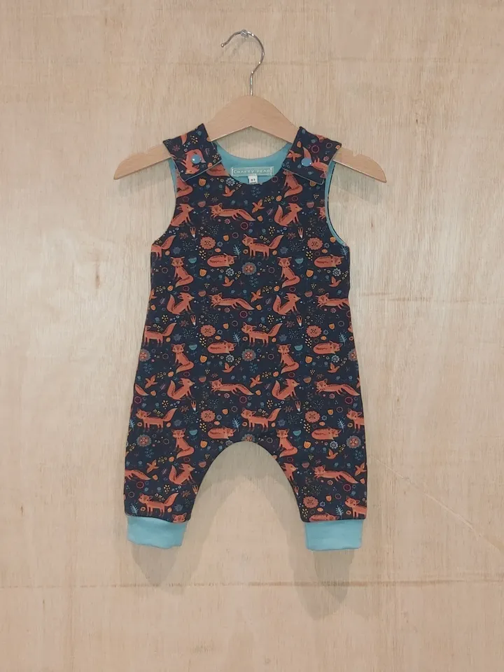 Brushed cotton french terry romper