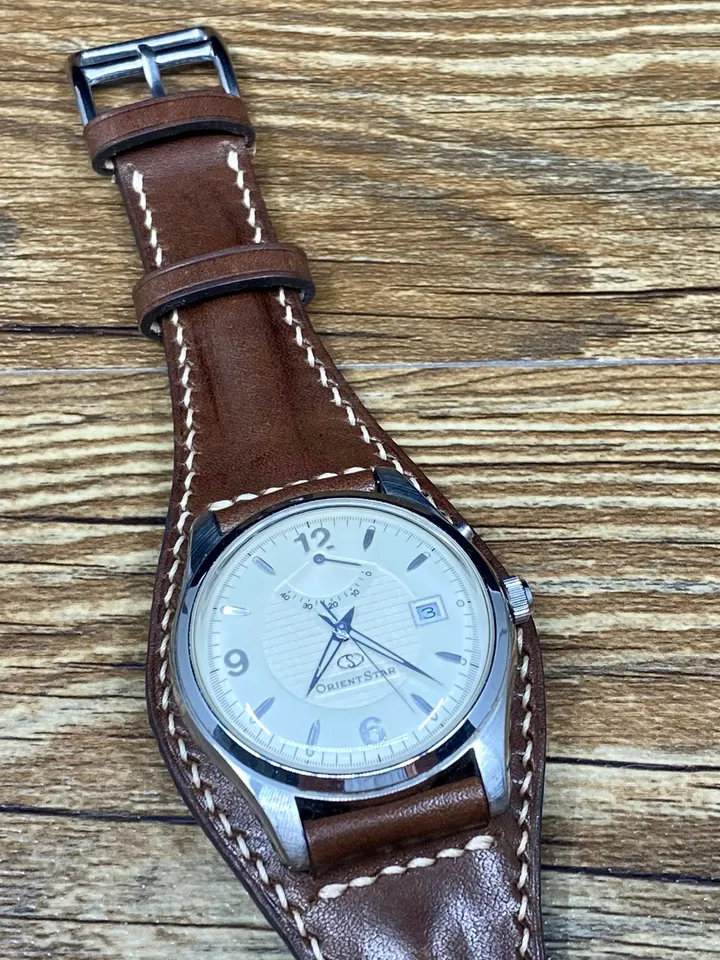 Full Bund Straps, Leather Watch Straps 20mm, Leather Cuff Watch Strap 19mm, Brown Mens Wrist Watch Band, Valentines Day Gift Personalise