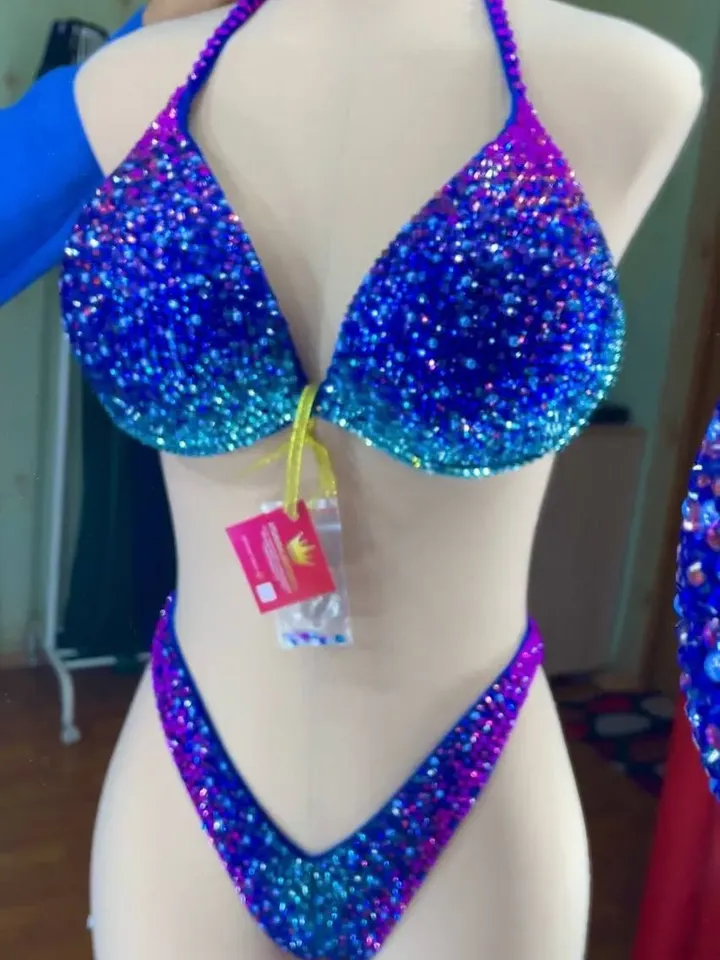 Competition Figure Suit with Crystals/Competition Suit/Posing Suit/Rhinestone Fitness NPC,IFBB,WBFF