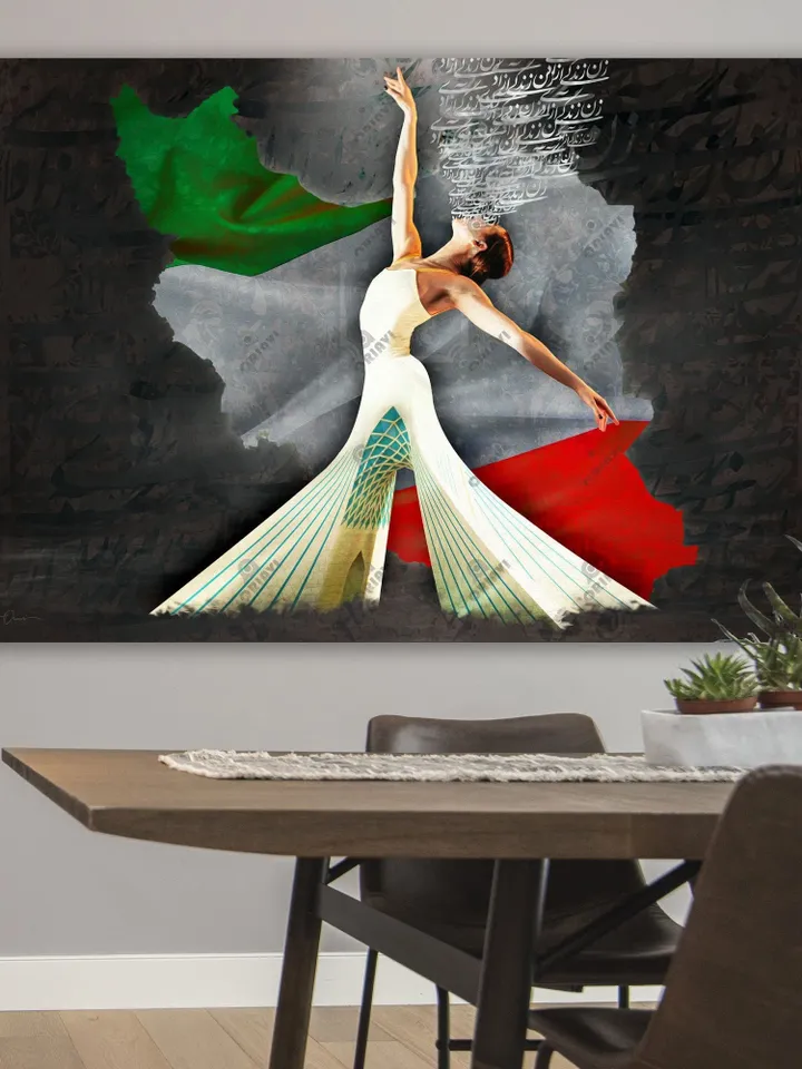 زن، زندگی، آزادی | Jin - Jiyan - Azadi | Women, Life, Freedom | Persian Calligraphy | Modern Wall Art | Persian Wall Art | Mahsa Amini